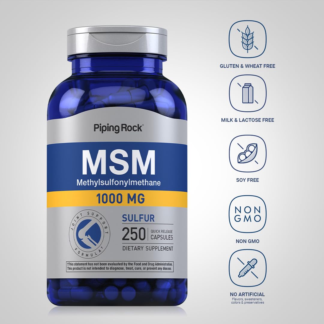 Piping Rock MSM 1000mg Capsules - 250 Count - image 3