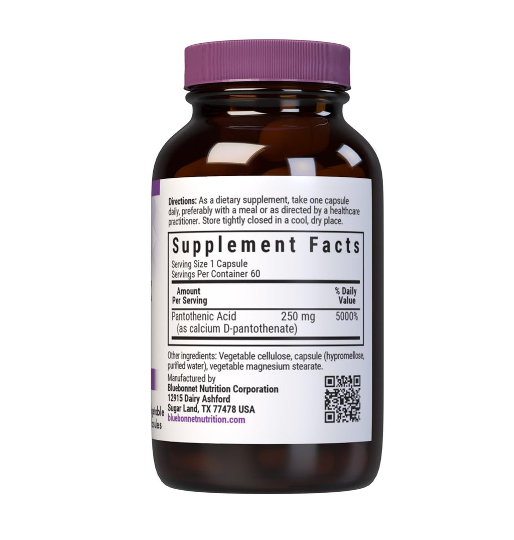 BlueBonnet Nutrition Pantothenic Acid 250 mg - 60 Vegetable Capsules - image 2