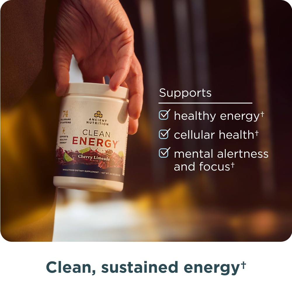Ancient Nutrition Clean Energy Powder Cherry Limeade - 4.4 oz - image 5