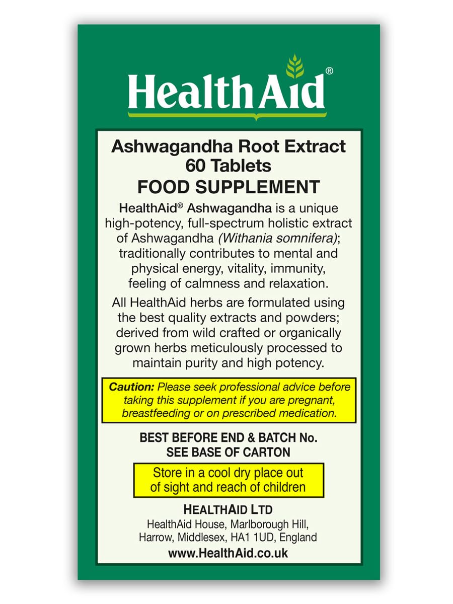 HealthAid Ashwagandha 350 mg Adaptogen Tablets - 60 Tablets - image 3