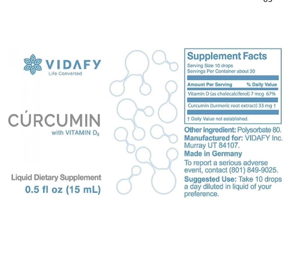 Generic Curcumin NANOFY with BioMS and D3 - 1 Fl Oz - image 3