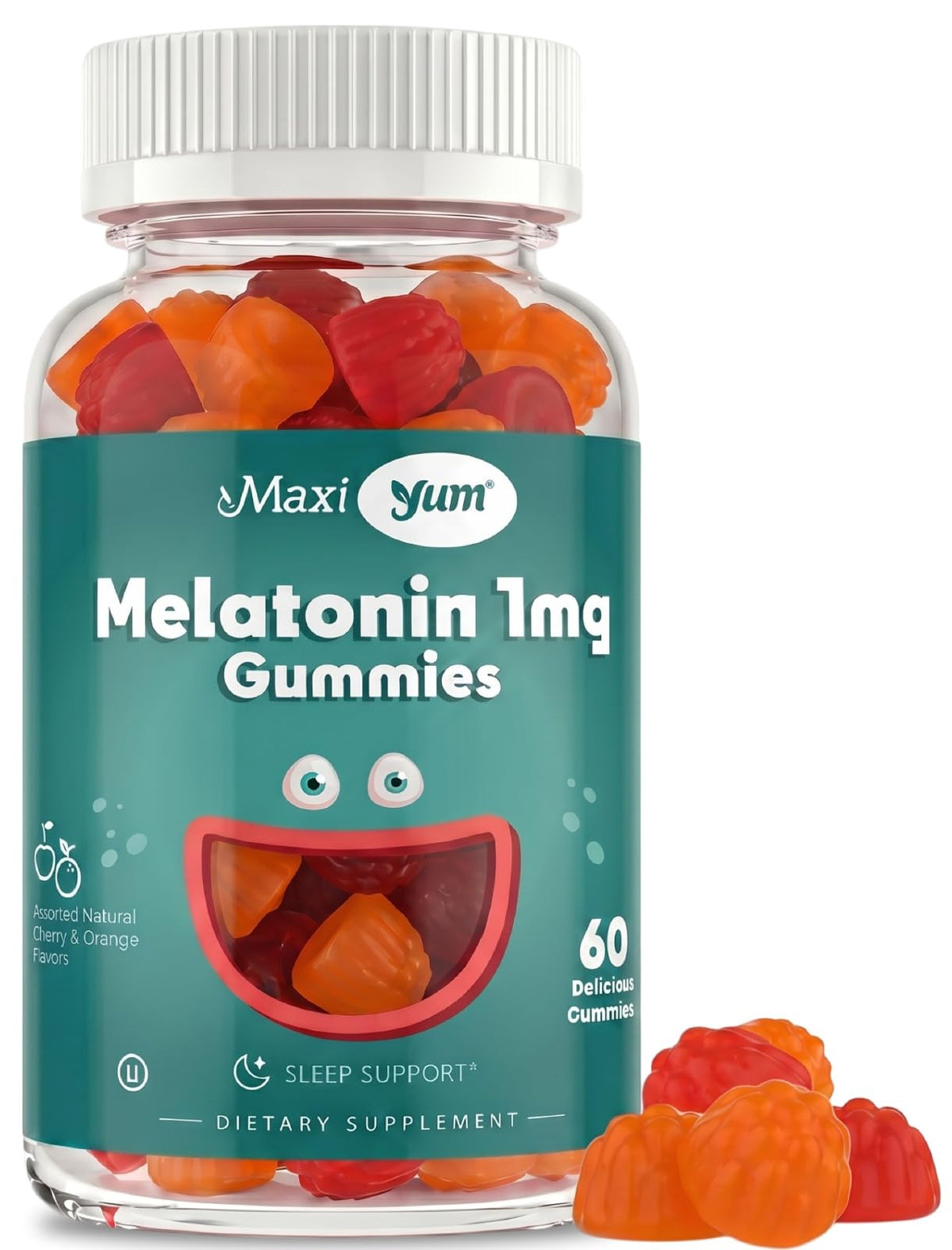 Maxi Health Kids Melatonin Gummies 1mg Cherry & Orange - 60 Count