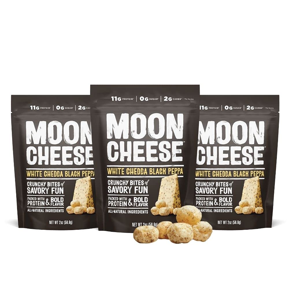 Moon Cheese White Chedda Black Peppa Cheese Bites - 3 Pack