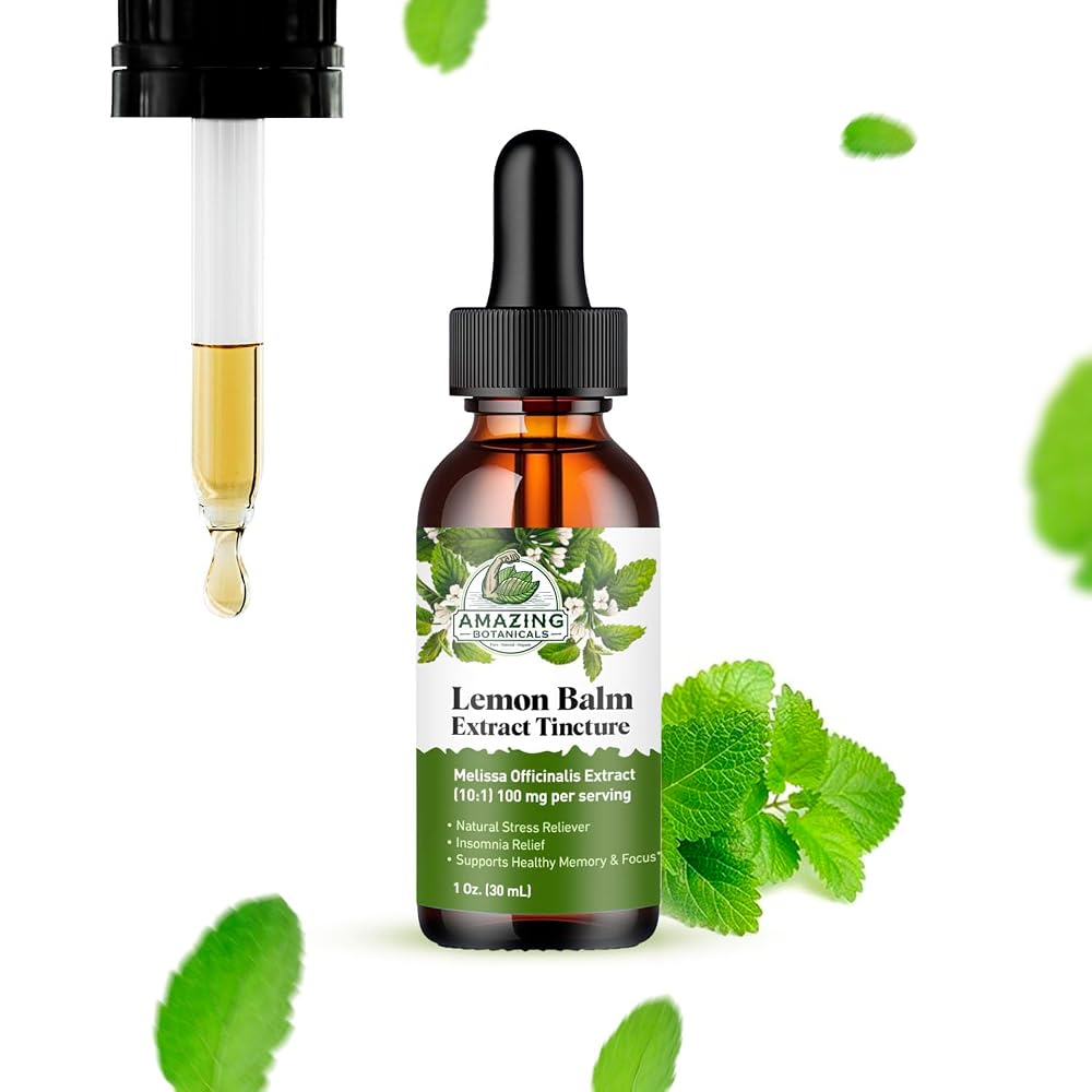 Amazing Botanicals Organic Lemon Balm Leaf Liquid Extract for Immune
