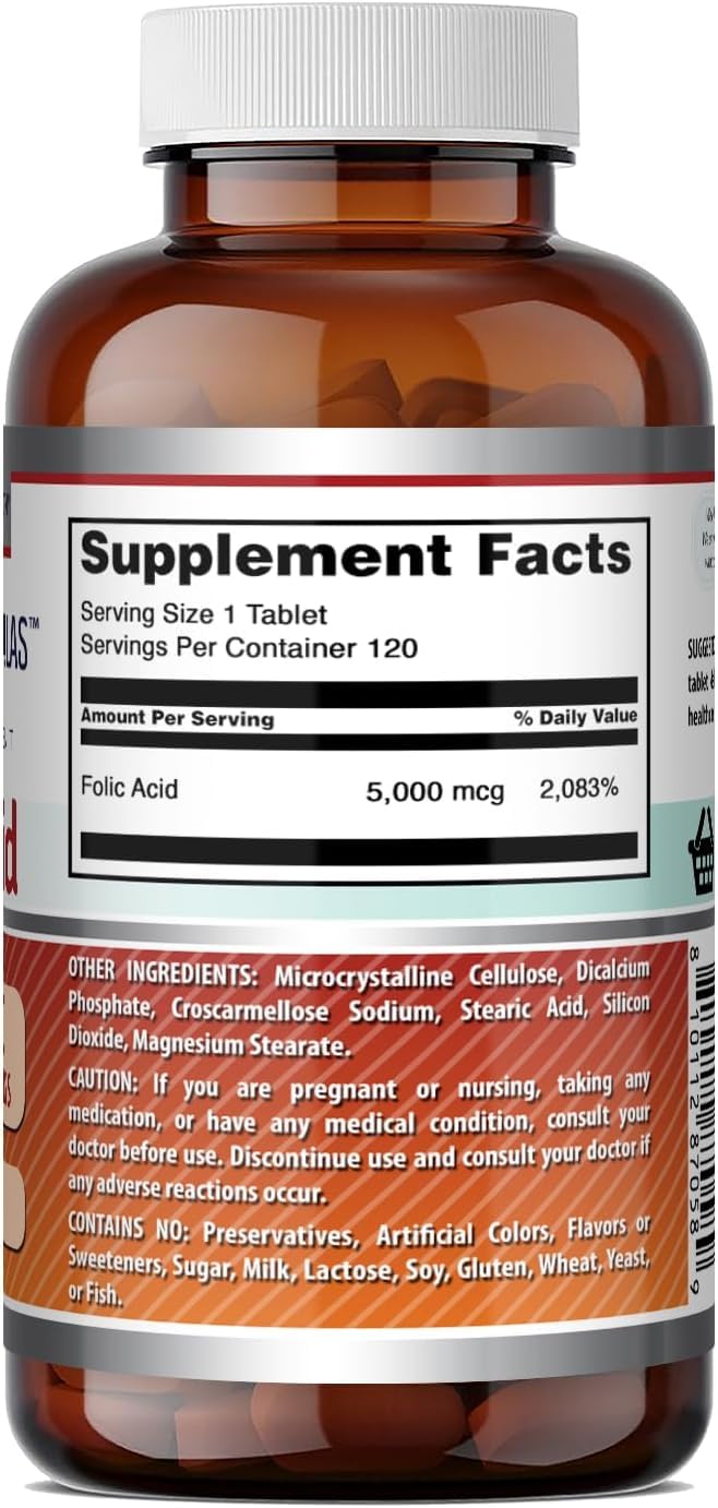 Amazing Formulas Folic Acid 5000 Mcg per Serving