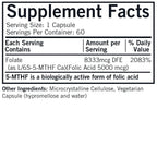 Kirkman 5-MTHF 5 mg Folic Acid - 60 Vegetarian Capsules - image 2