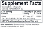 Kirkman 5-MTHF 5 mg Folic Acid - 60 Vegetarian Capsules - image 2