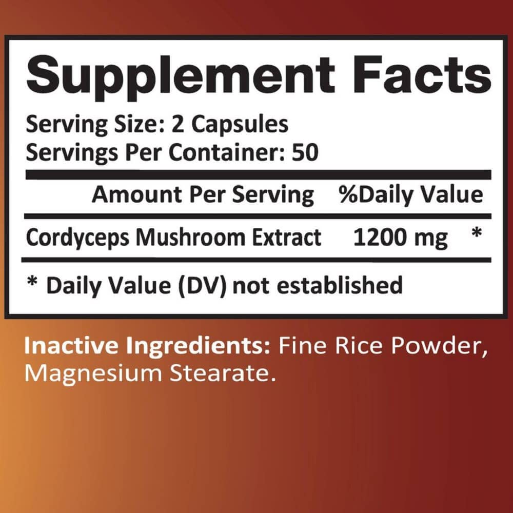 YongWell Cordyceps Extra Strength 1200mg Mushroom - 100 Vegetarian Capsules - image 4