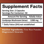 YongWell Cordyceps Extra Strength 1200mg Mushroom - 100 Vegetarian Capsules - image 4