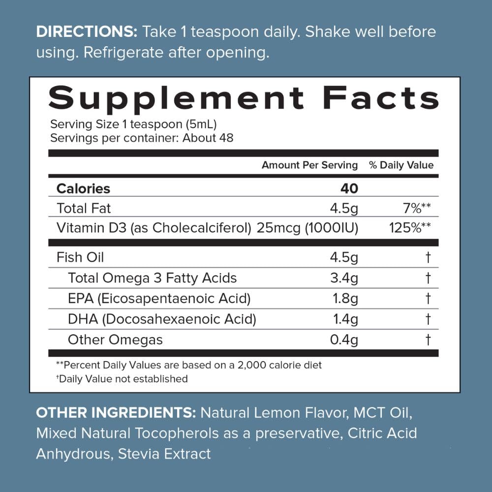 SFH Fish Oil 3400mg Omega-3 with Vitamin D3 - 8 fl oz - image 3
