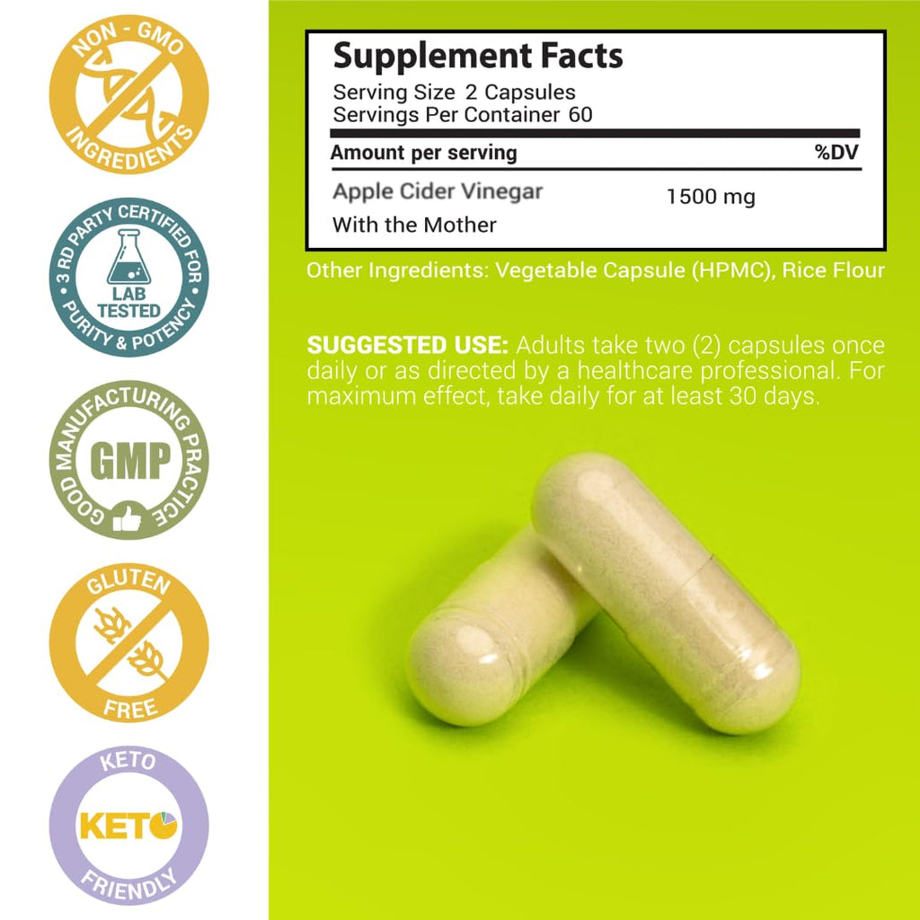 MaxX Labs Apple Cider Vinegar Capsules with The Mother - Healthy ACV