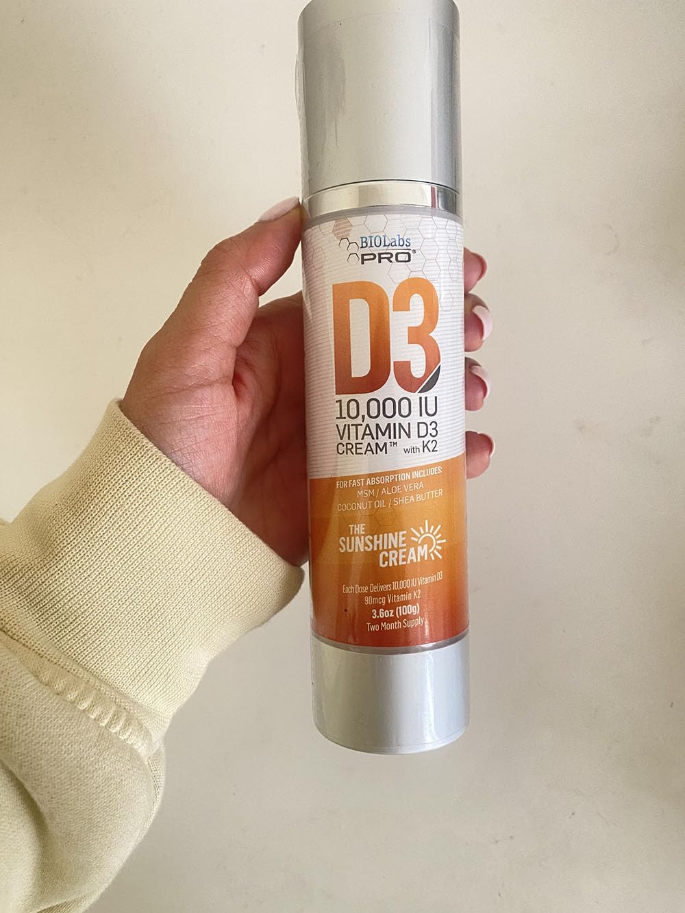 BIOLABS PRO Vitamin D3 10000IU Cream with Vitamin K2 - 3.6 oz - image 6