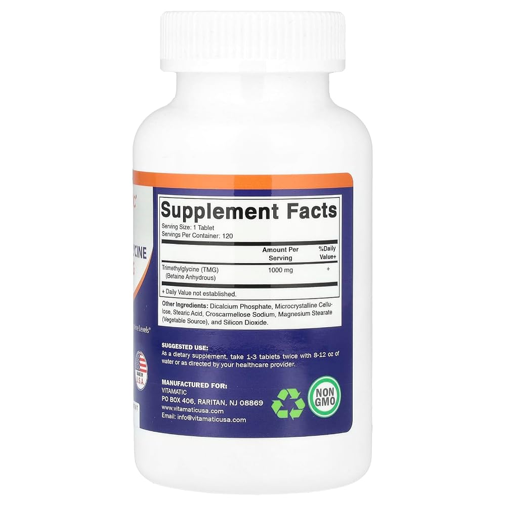 Vitamatic TMG Supplements 1000mg - Trimethylglycine - Betaine