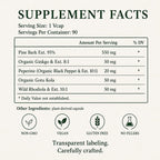 Green Organic Supplements Pine Bark Pycnogenol - 90 Capsules - image 3