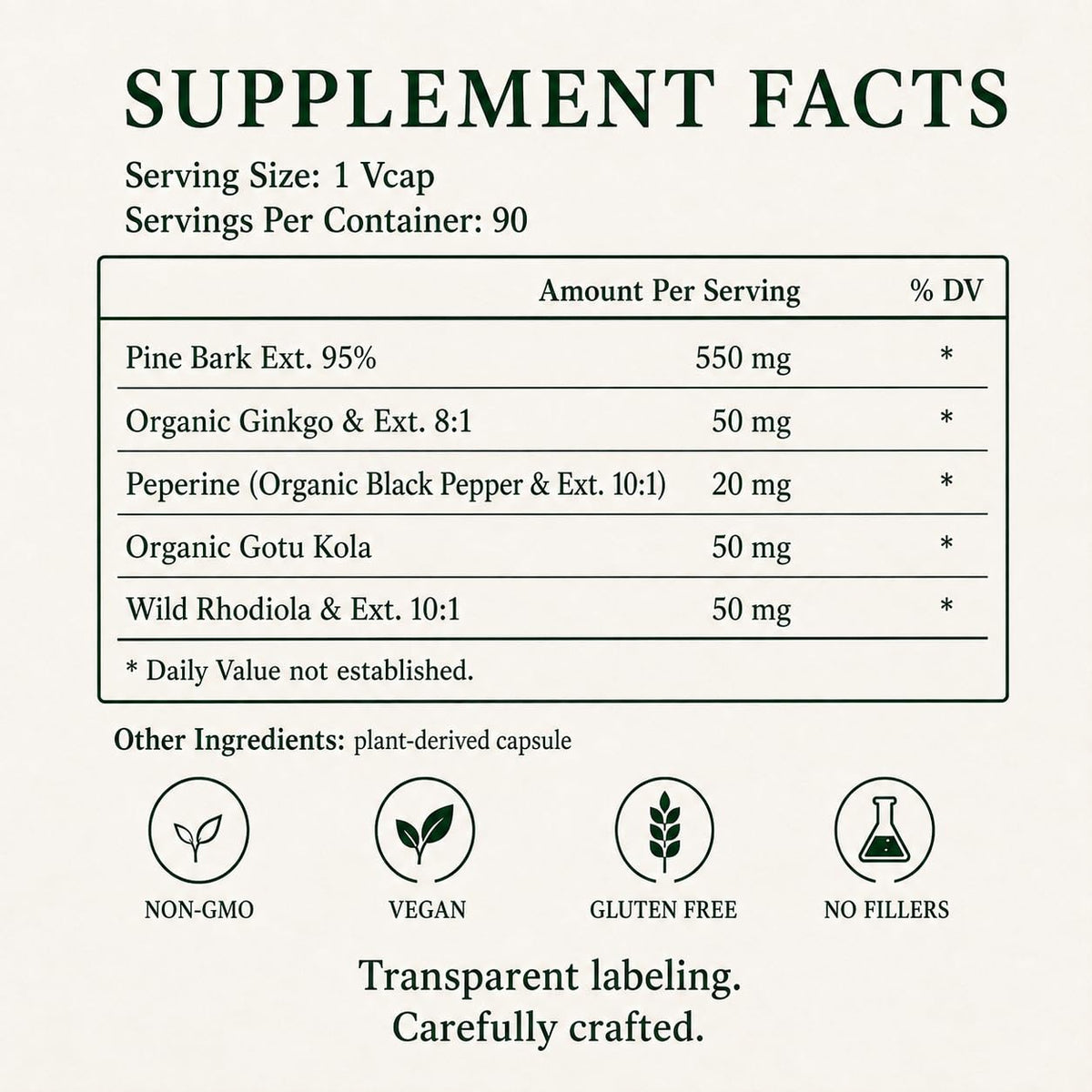 Green Organic Supplements Pine Bark Pycnogenol - 90 Capsules - image 3