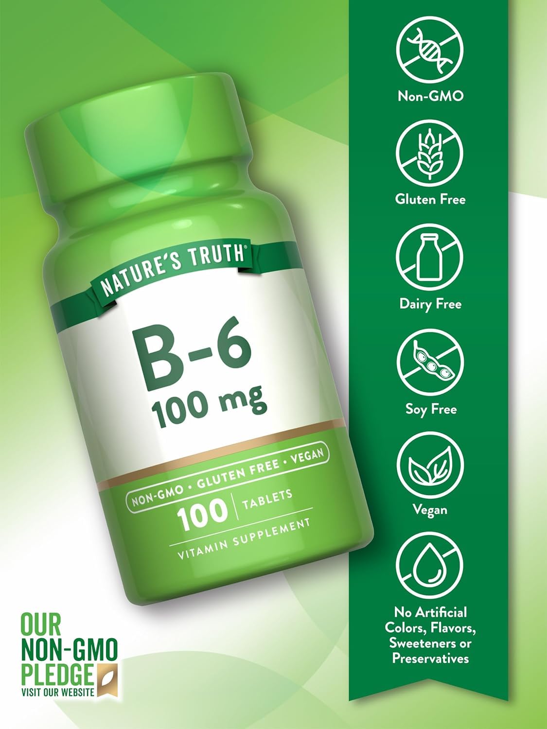 Nature's Truth Vitamin B6 100 mg - 100 Tablets - image 3