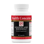 Health Concerns Ginseng and Rhodiola Herbal Supplement - 90 Capsules