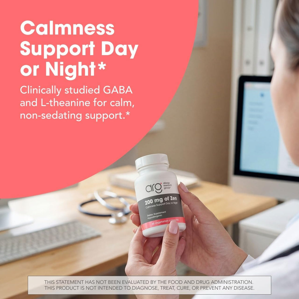 Allergy Research Group Zen L-Theanine GABA Formula - 60 Capsules - image 2