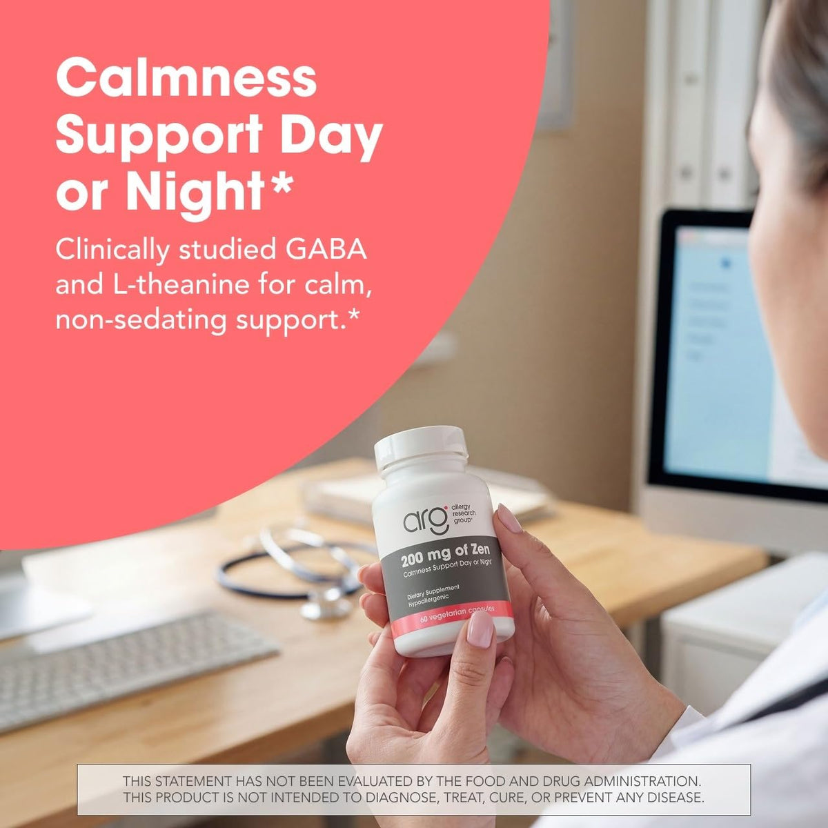 Allergy Research Group Zen L-Theanine GABA Formula - 60 Capsules - image 2