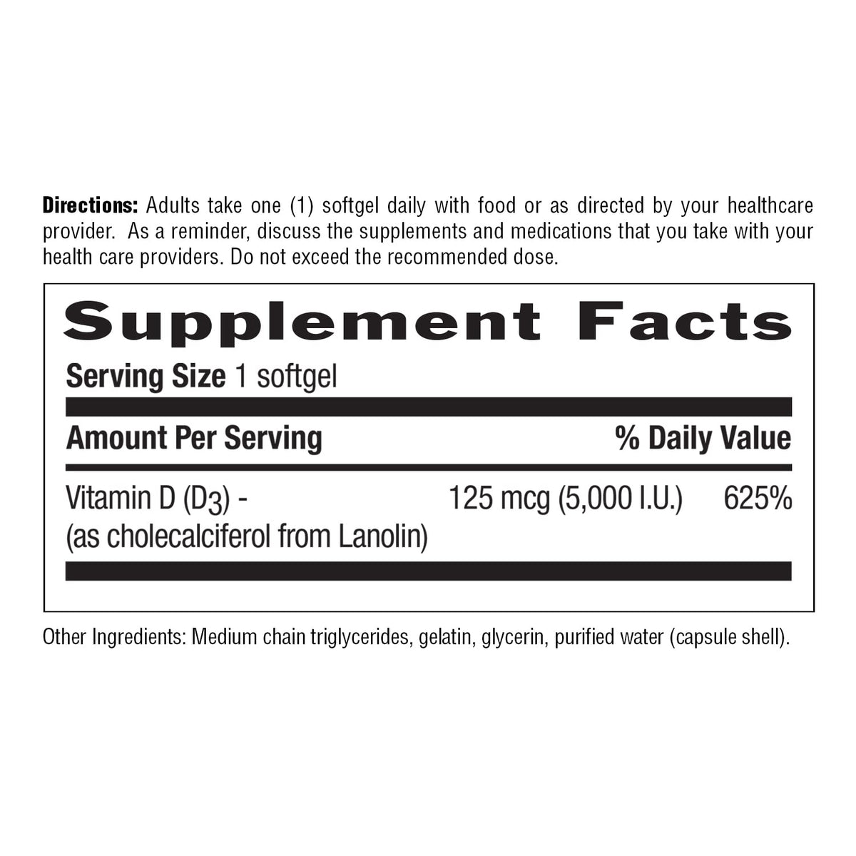 Country Life Vitamin D3 5000 IU - 365 Softgels - image 4