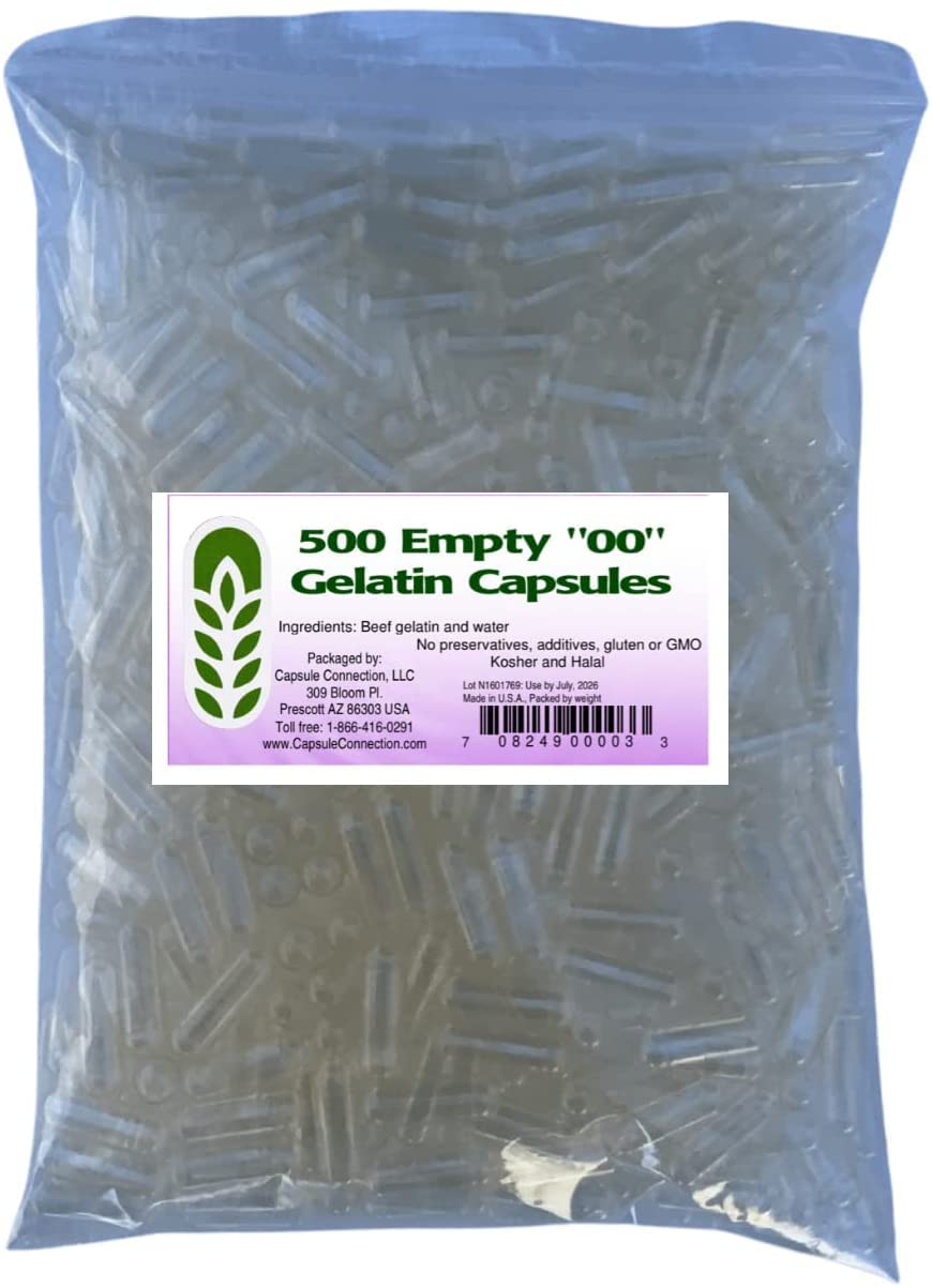 Capsule Connection Empty Gelatin Capsules Size 00 - 500 Count
