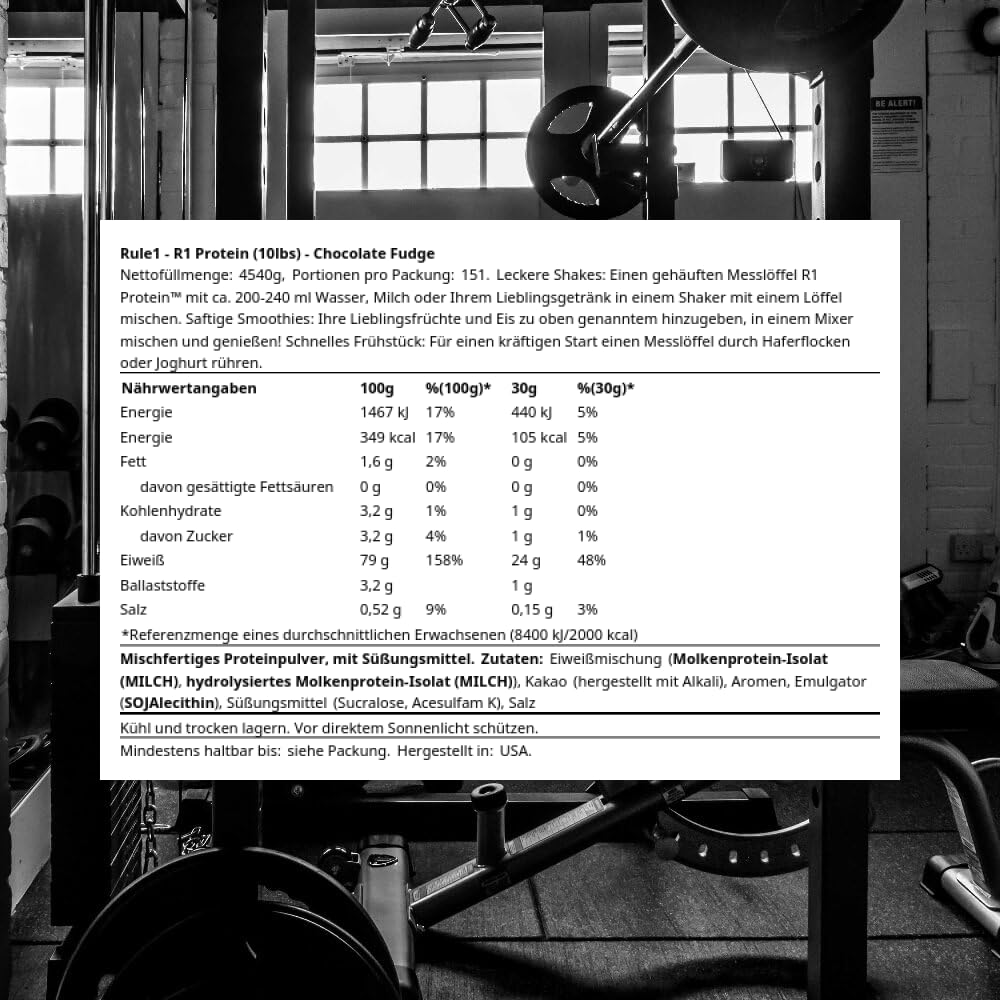Rule 1 Proteins R1 Protein Powder Chocolate Fudge - 152 Servings - image 3