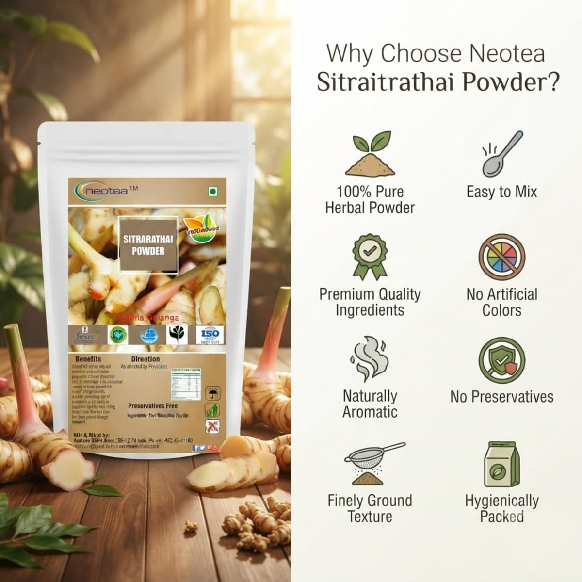 neotea Alpinia Officinarum Greater Galangal Root Powder - 300g - image 2