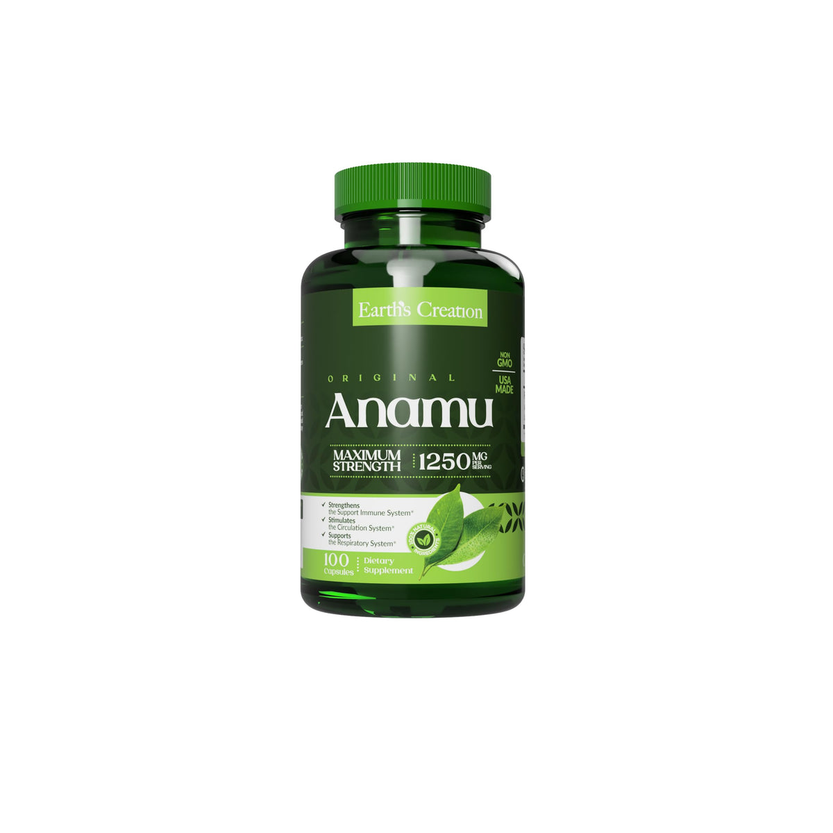 Earth's Creation Anamu 1250mg Organically Grown - 100 Capsules