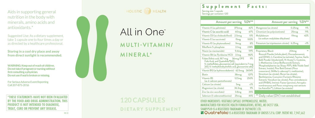 Holistic Health All in One Multivitamin & Mineral - 120 Capsules - image 4