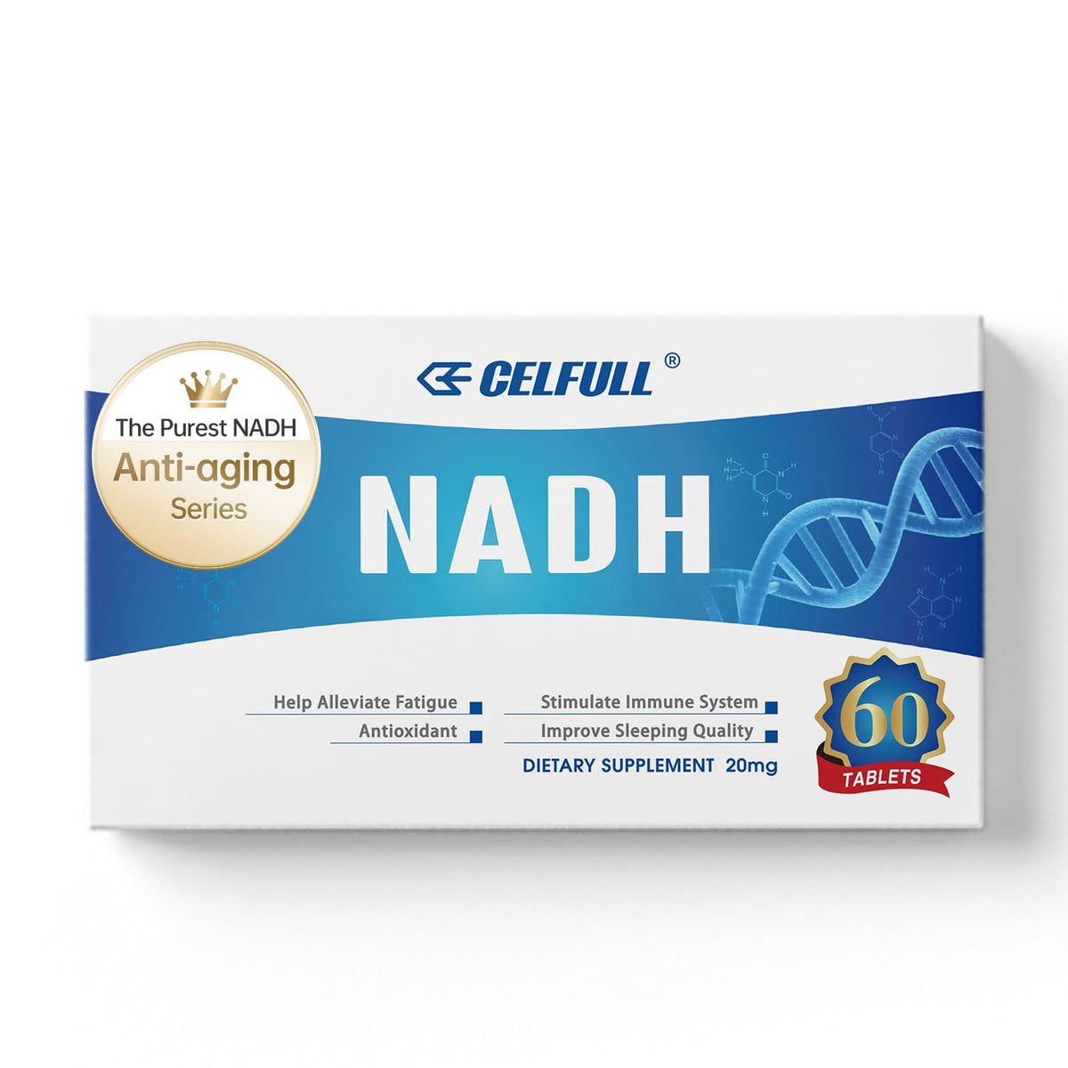 CELFULL NADH Supplement 20mg for Energy & Anti-Aging - 1 Tablets