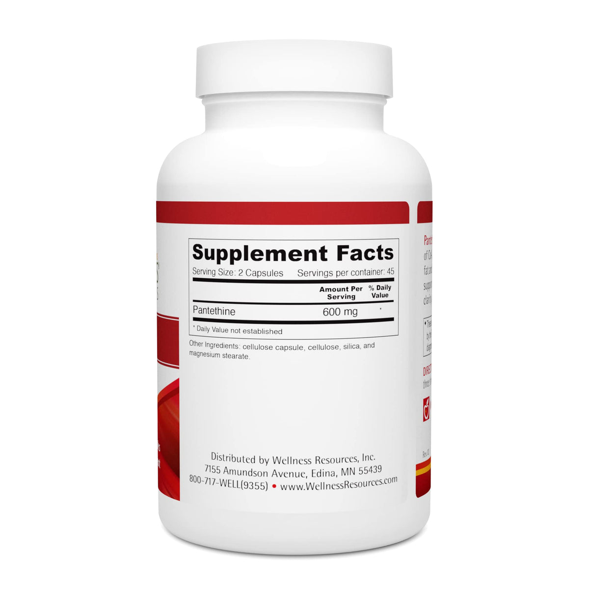 Wellness Resources Pantethine Vitamin B5 300mg - 90 Capsules - image 2