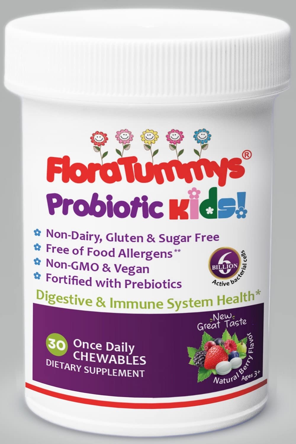 FloraTummys Kids Chewable Probiotic Prebiotics - 30 Tablets - image 4