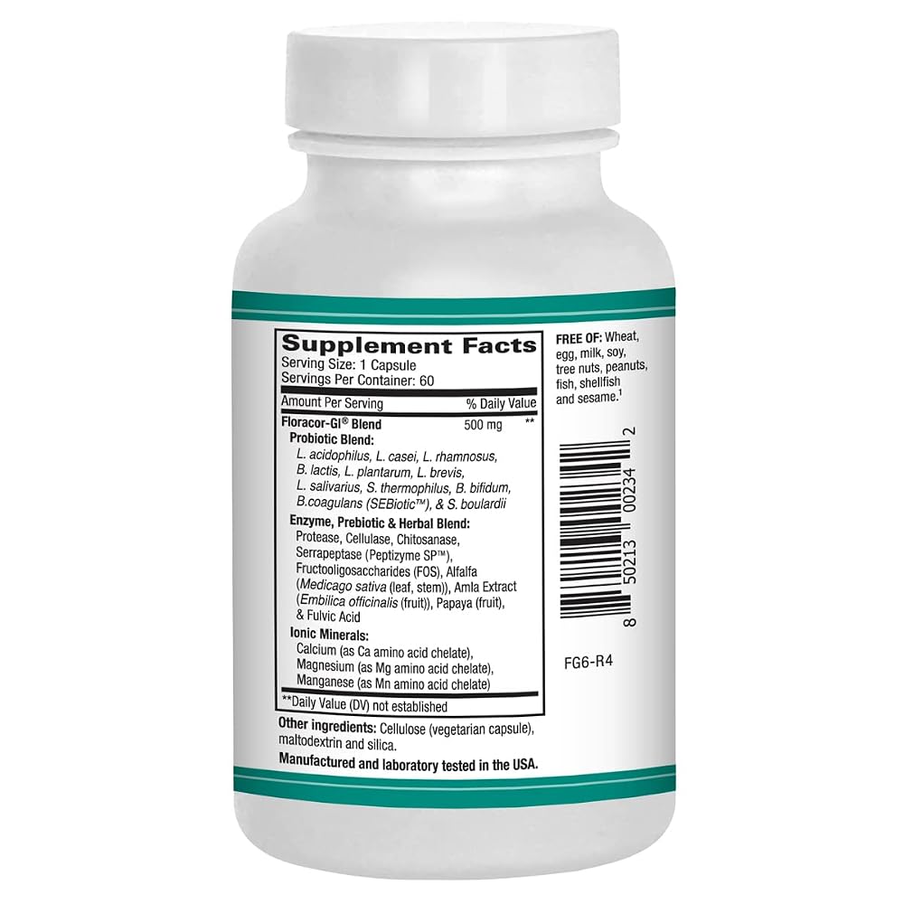 AST Enzymes Floracor Probiotic & Enzyme Formula - 60 Vegetarian Capsules - image 3