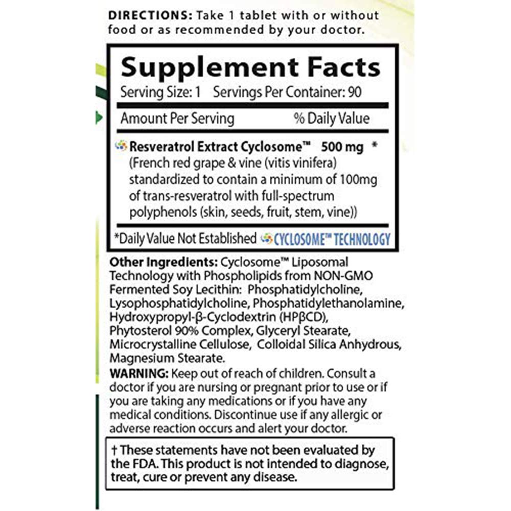 Nature's Essentials Resveratrol 500mg - 90 Tablets - image 2