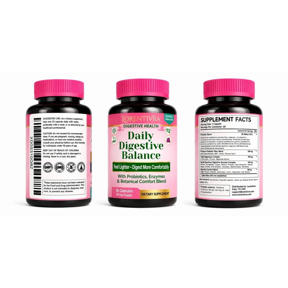Lorentivra Daily Gut Health Supplement - 60 Capsules - image 8