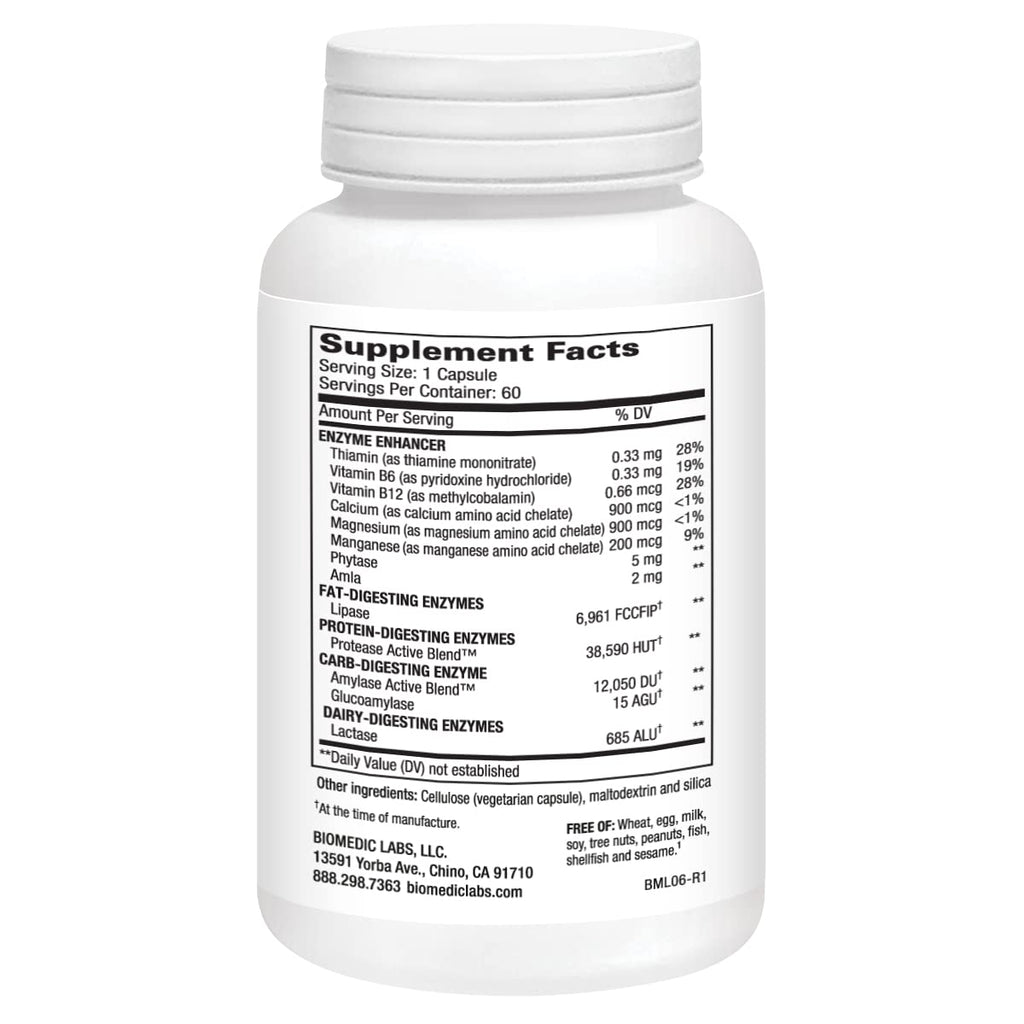 Biomedic Labs RX Lipase Digestive Enzymes - 60 Vegetarian Capsules - image 2