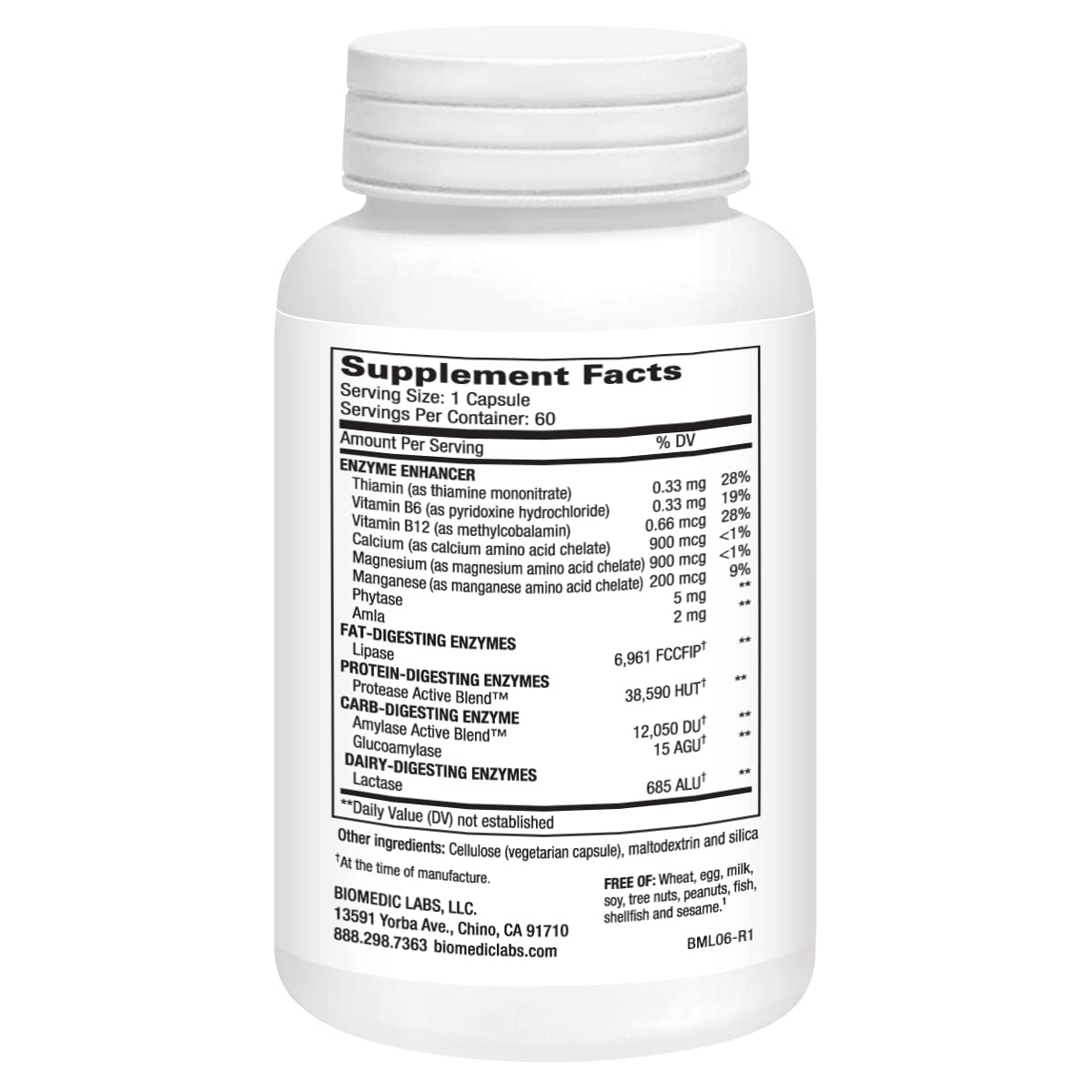 Biomedic Labs RX Lipase Digestive Enzymes - 60 Vegetarian Capsules - image 2
