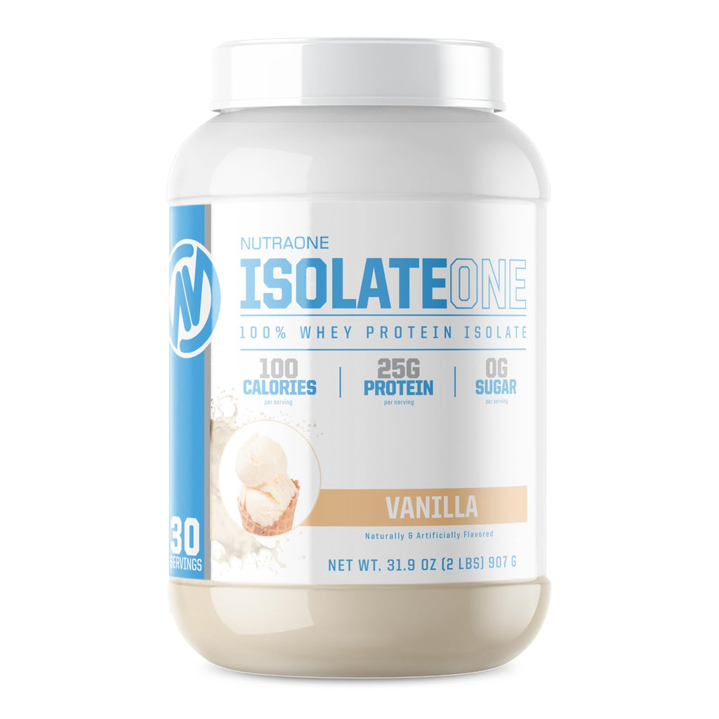 NutraOne IsolateOne Whey Protein Isolate Powder Vanilla - 32 oz