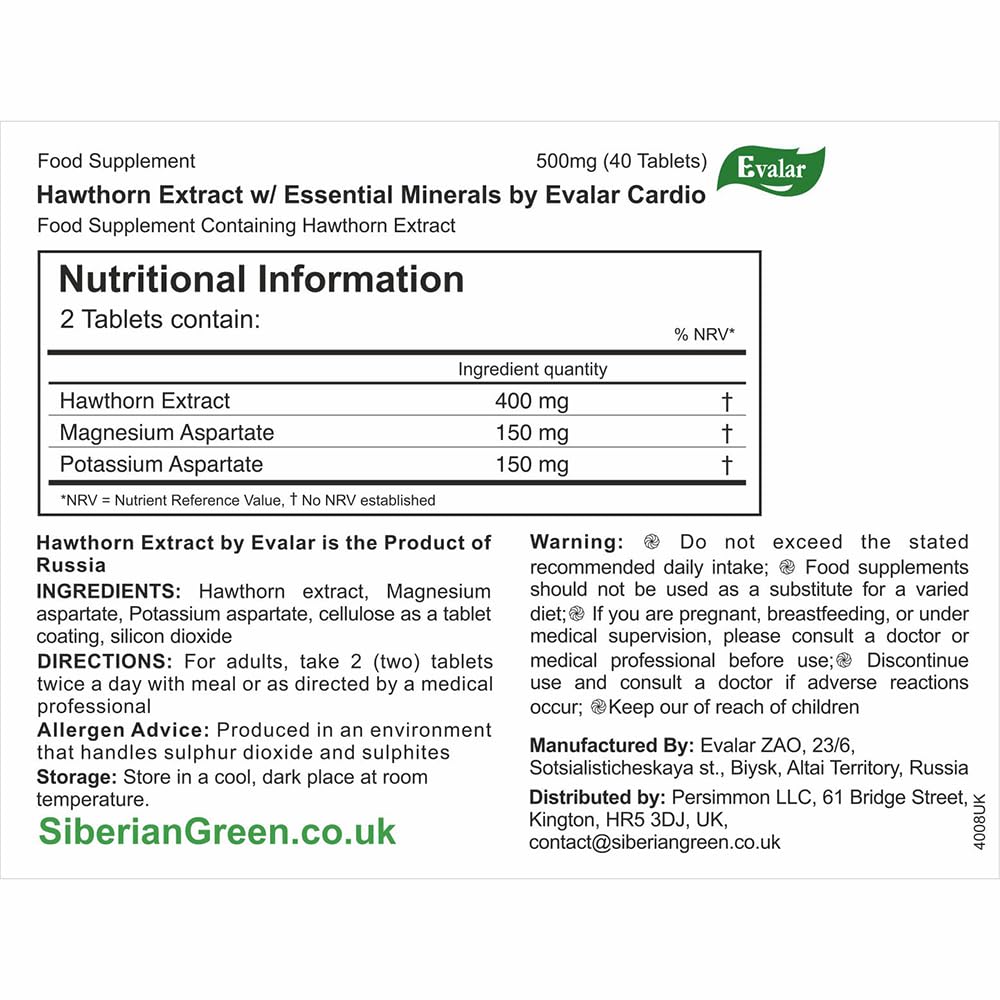 Evalar Hawthorn Cardio Supplement - 40 Tablets - image 5