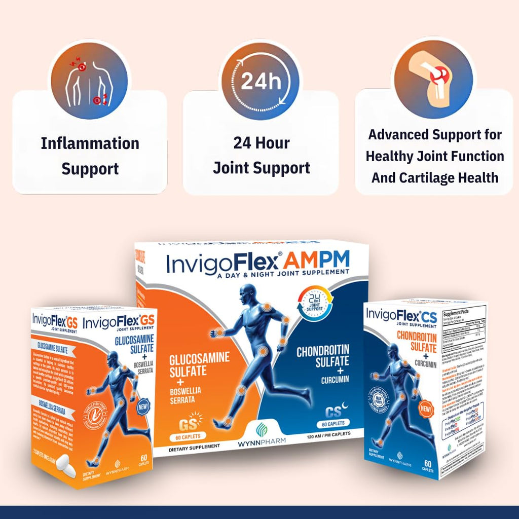INVIGOFLEX AM/PM Glucosamine Chondroitin Joint Supplement - 120 Caplets - image 4