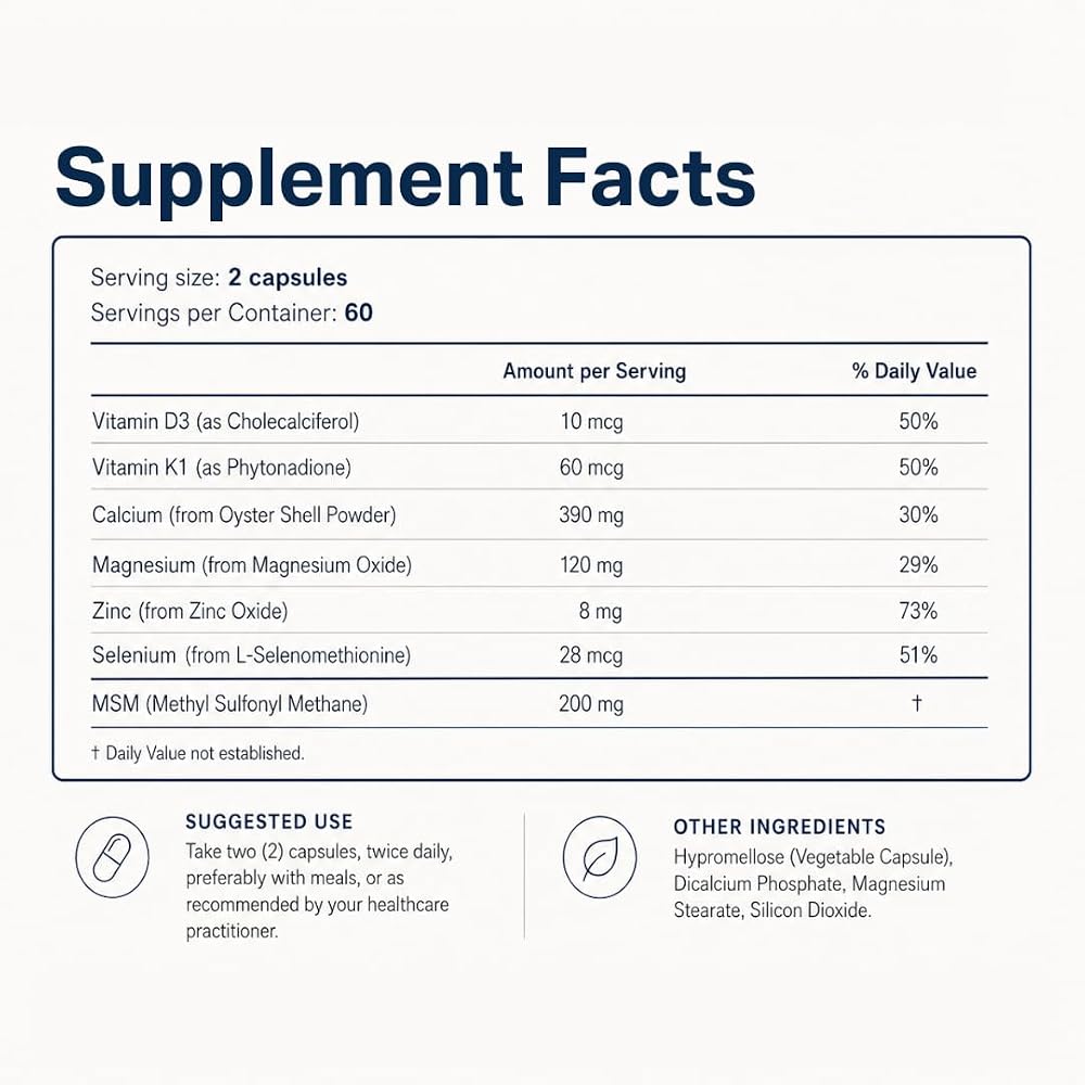 BonStrong Nano Calcium Supplement with MSM Bone Support - 120 Capsules - image 8