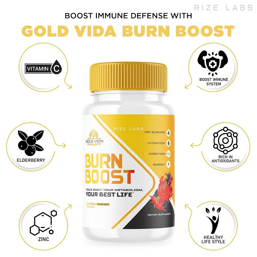 rize labs Gold Vida Burn Boost Weight Loss Supplement - 60 Capsules - image 5