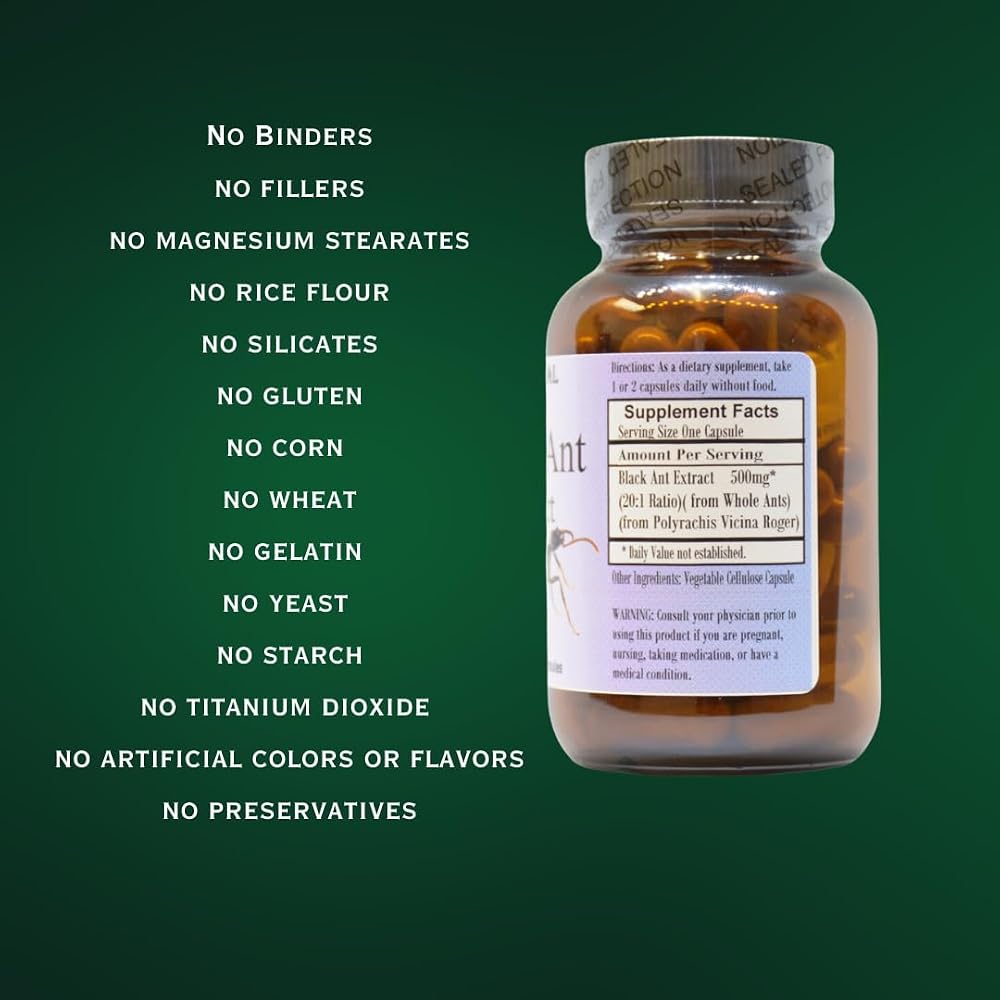 Barlowe's Herbal Elixirs Mountain Ant Extract 500 mg - 60 Vegetarian Capsules - image 4