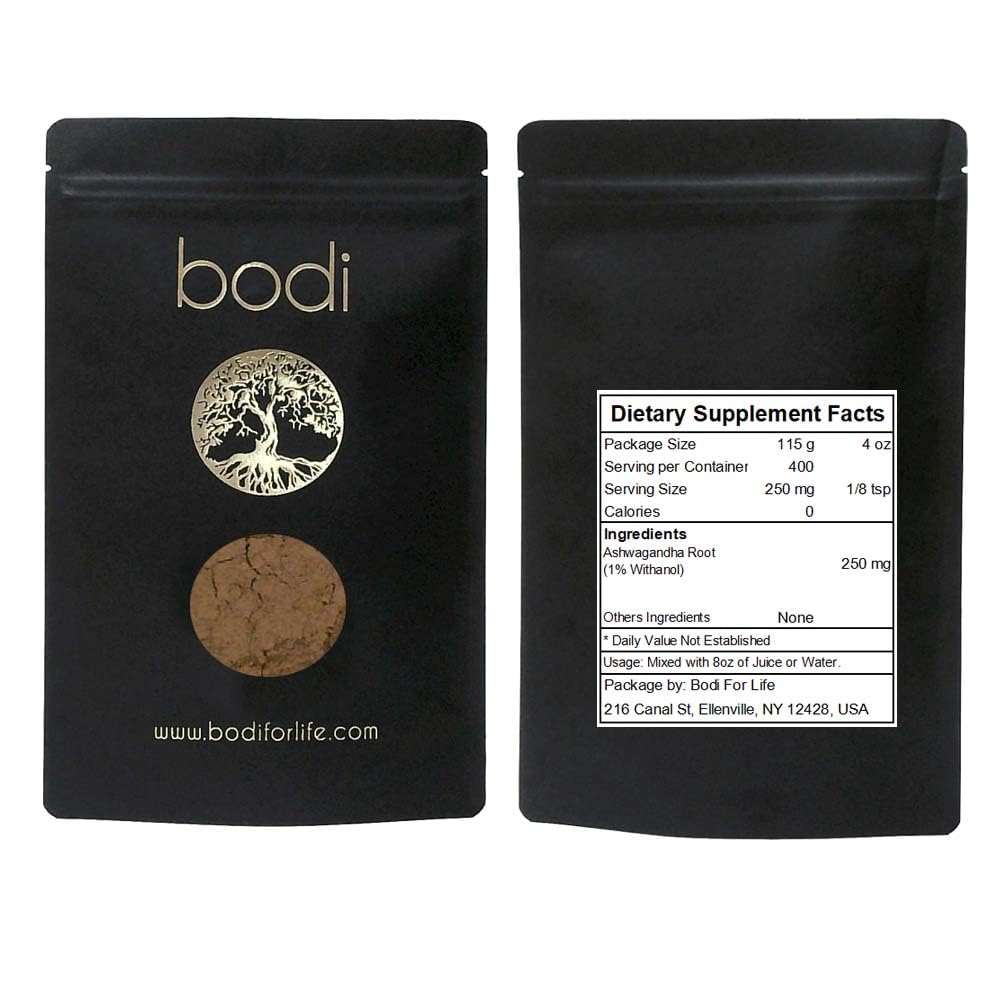 bodi Ashwagandha Root 1% Withanol Powder - 1 Ounce