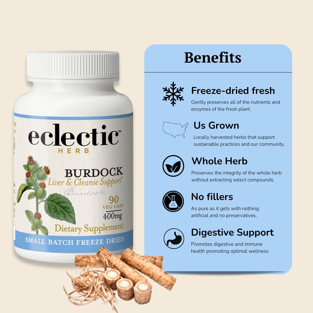 Eclectic Institute Organic Burdock Root Capsules - 90 Count - image 5