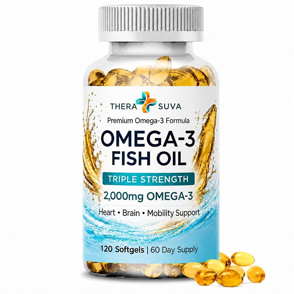 TheraSuva Wild Alaskan Fish Oil 2000mg Omega-3 - 120 Softgels