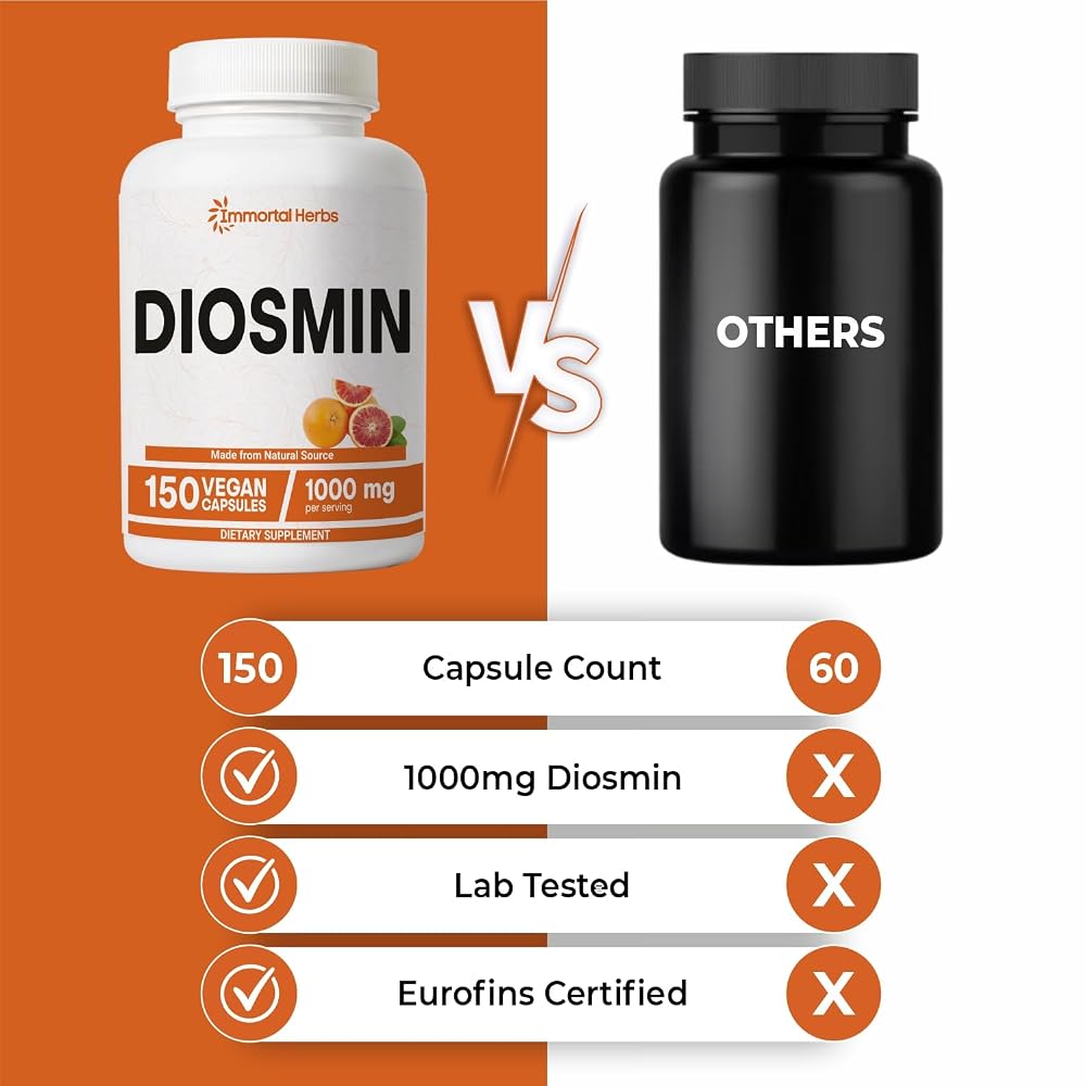 Immortal Herbs Pure Diosmin 1000mg Complex Formula - 150 Capsules - image 4