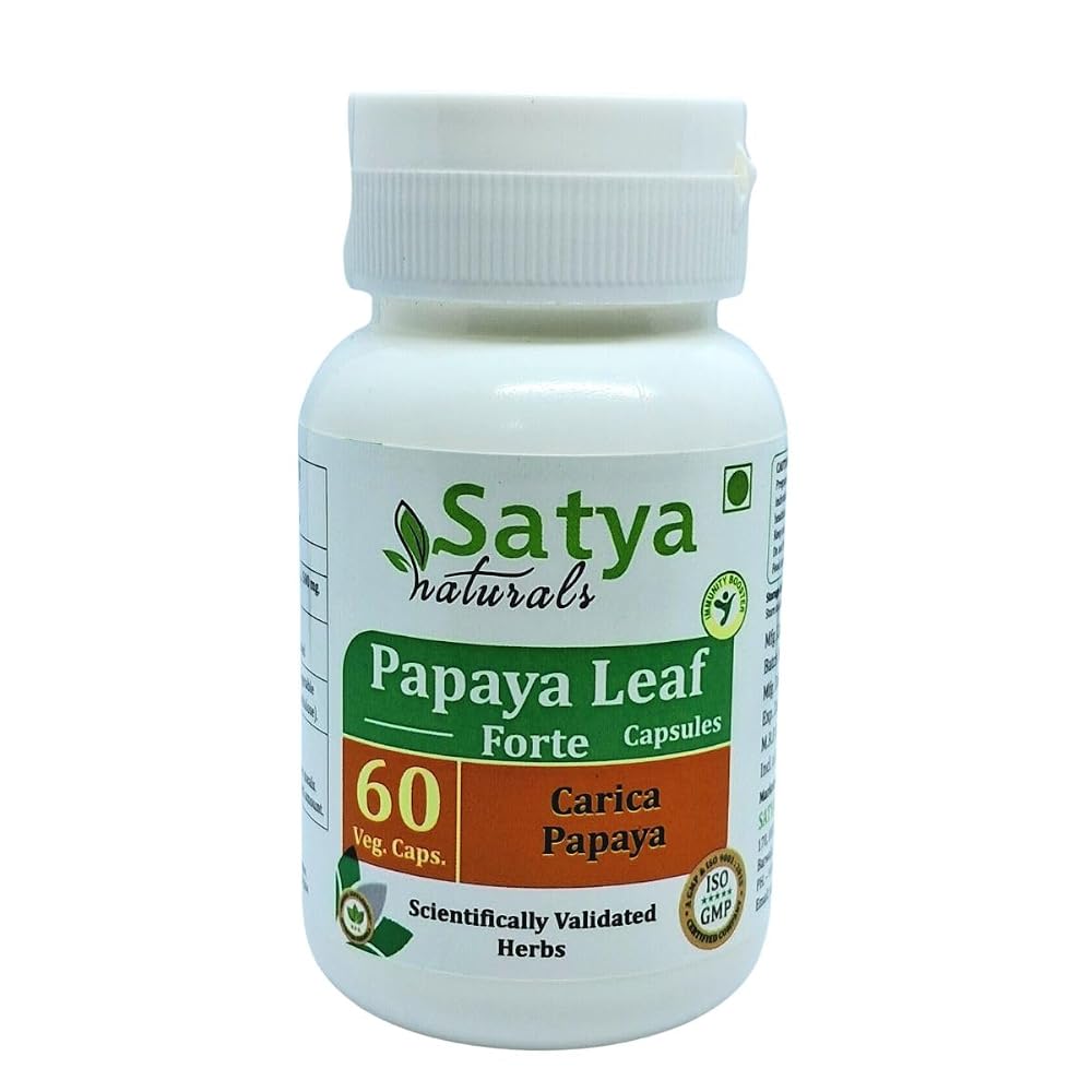 Satya Naturals Papaya Leaf Forte Capsules 500 mg. 60 Veg. Capsule