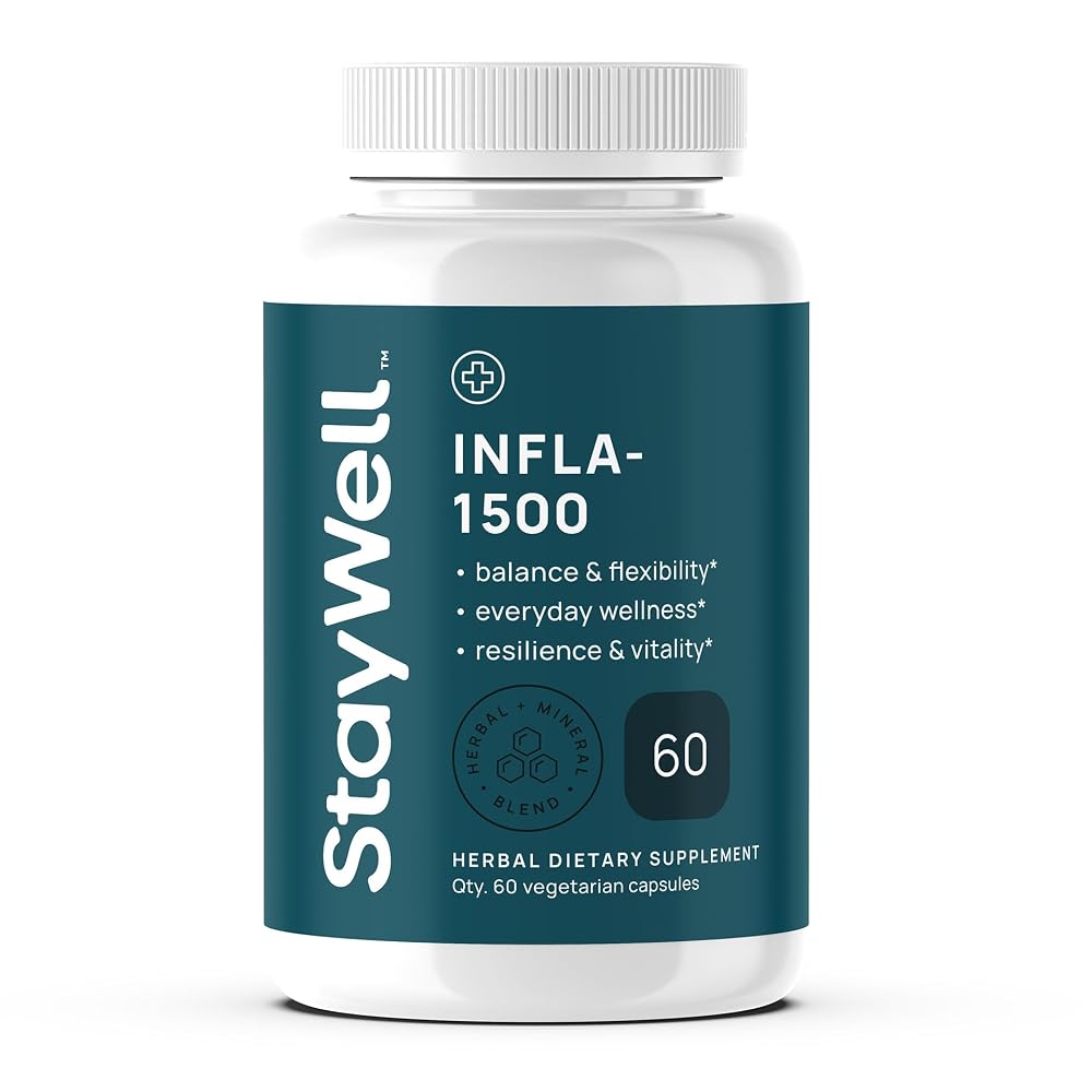 Stay-Well Naturals Infla-1500 Relief Supplement - 60 Capsules