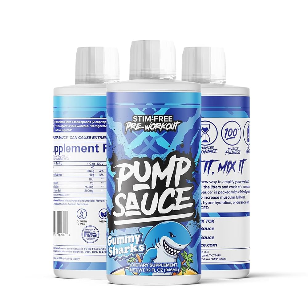 Pump Sauce Pre-Workout Liquid Gummy Sharks - 32 oz - image 2